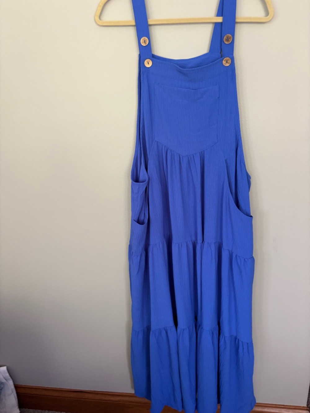 Flowy Royal Blue Tiered jumper Maxi Skirt with pockets